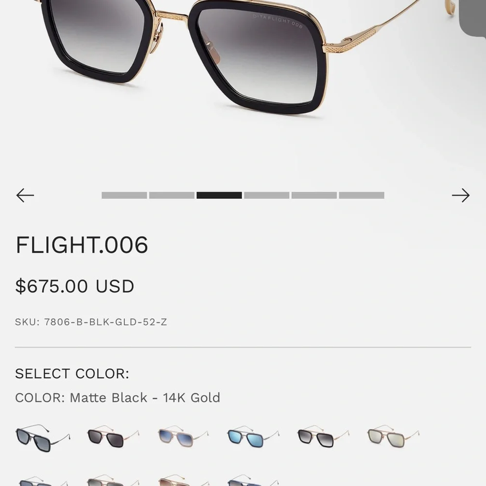 DITA  Black and Gold Sunglasses - Picture 4 of 5